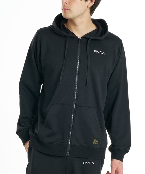 RVCA(ルーカ)の「RVCA/ルーカ ジップアップパーカー BG042024(パーカー・メンズ・ブラック/ヘザーグレー・L/S/M)」の3枚目の写真