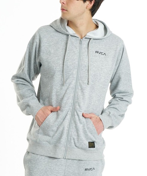 RVCA(ルーカ)の「RVCA/ルーカ ジップアップパーカー BG042024(パーカー・メンズ・ブラック/ヘザーグレー・L/S/M)」の5枚目の写真