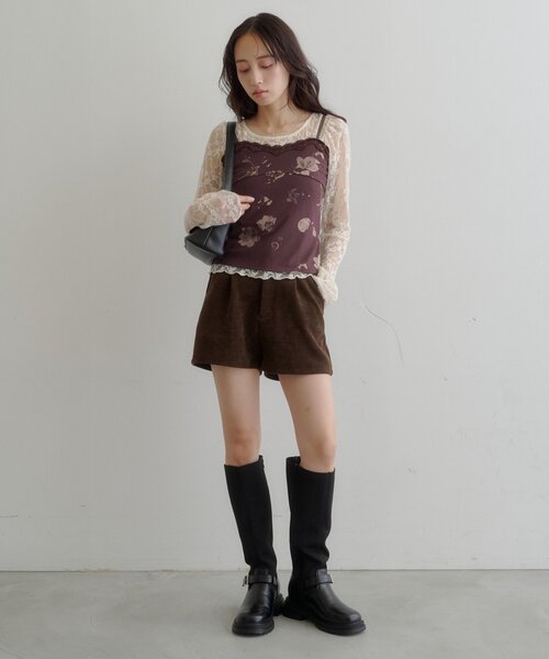 Kastane(カスタネ)の「【S.Mサイズ展開】コーデュロイショートパンツ(その他パンツ・レディース・ブラック/ブラウン・SMALL/MEDIUM)」の7枚目の写真