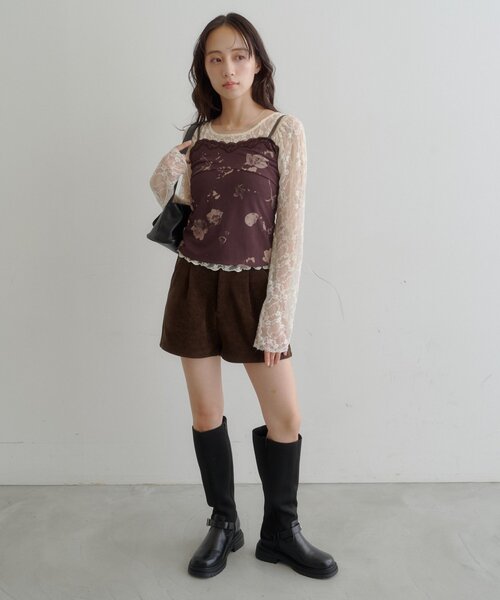 Kastane(カスタネ)の「【S.Mサイズ展開】コーデュロイショートパンツ(その他パンツ・レディース・ブラック/ブラウン・SMALL/MEDIUM)」の8枚目の写真