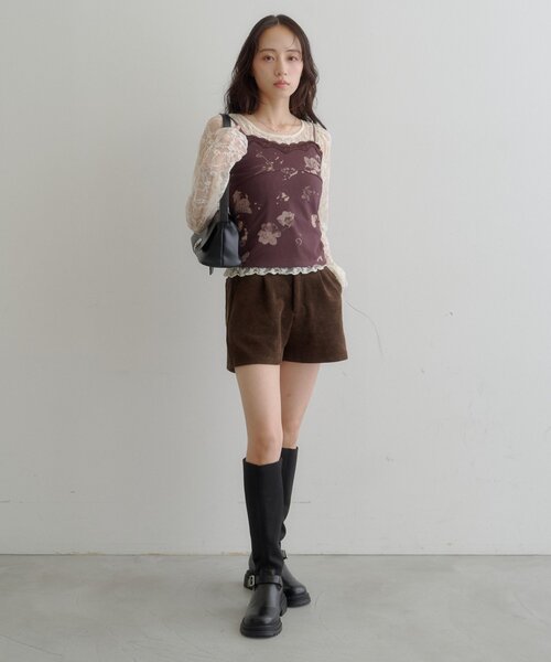 Kastane(カスタネ)の「【S.Mサイズ展開】コーデュロイショートパンツ(その他パンツ・レディース・ブラック/ブラウン・SMALL/MEDIUM)」の9枚目の写真