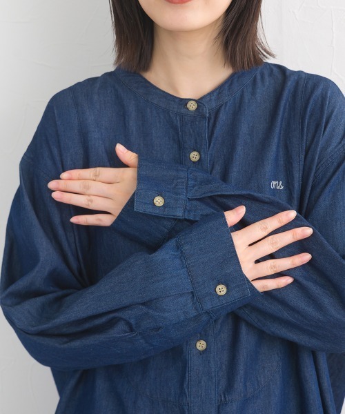 OMNES(オムネス)の「ヨーク切替胸刺繍シャンブレー長袖シャツ(シャツ/ブラウス・レディース・ライトブルー/ブルー・FREE)」の21枚目の写真