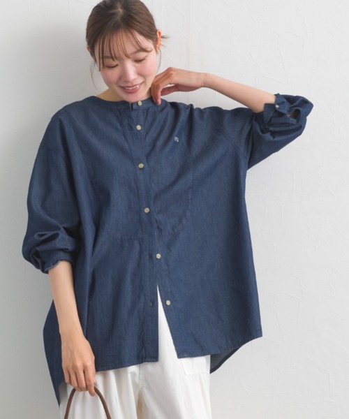 OMNES(オムネス)の「ヨーク切替胸刺繍シャンブレー長袖シャツ(シャツ/ブラウス・レディース・ライトブルー/ブルー・FREE)」の15枚目の写真