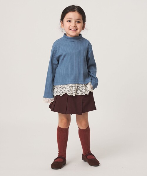 green label relaxing(グリーンレーベルリラクシング)の「チュール レース コンビ プルオーバー / キッズ 100cm-130cm(ニット/セーター・キッズ・ロイヤルブルー・110cm/130cm/100cm/120cm)」の4枚目の写真