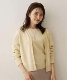 【アンサンブル可/秋羽織り】杢調ジップカーディガン