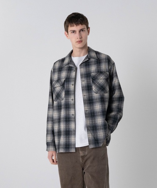 PENDLETON(ペンドルトン)の「尾州産ウールナイロン オープンカラーシャツ(シャツ/ブラウス・メンズ・ベージュ/グレー/レッド/グレー系その他/ブラウン/ホワイト×ブルー/レッド系その他・LARGE/MEDIUM/SMALL)」の2枚目の写真