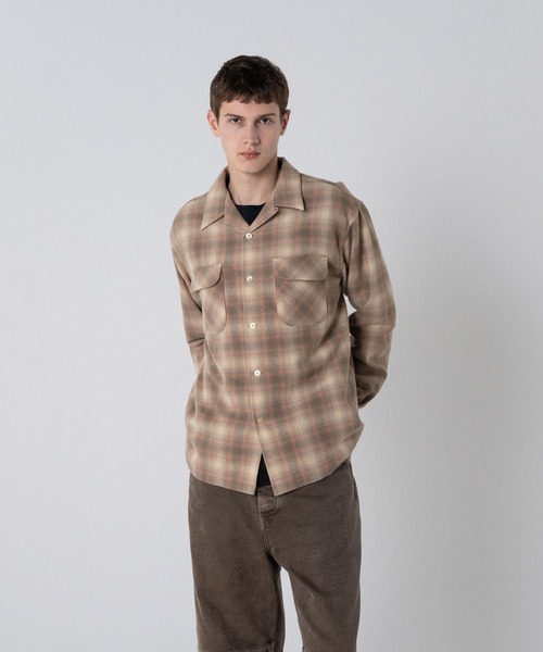 PENDLETON(ペンドルトン)の「尾州産ウールナイロン オープンカラーシャツ(シャツ/ブラウス・メンズ・ベージュ/グレー/レッド/グレー系その他/ブラウン/ホワイト×ブルー/レッド系その他・LARGE/MEDIUM/SMALL)」の5枚目の写真