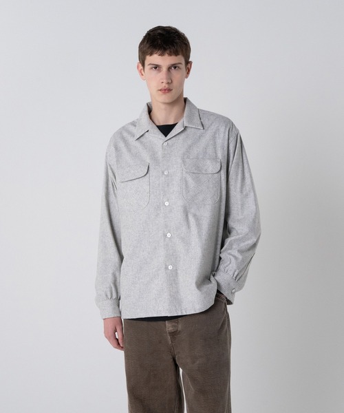 PENDLETON(ペンドルトン)の「尾州産ウールナイロン オープンカラーシャツ(シャツ/ブラウス・メンズ・ベージュ/グレー/レッド/グレー系その他/ブラウン/ホワイト×ブルー/レッド系その他・LARGE/MEDIUM/SMALL)」の3枚目の写真