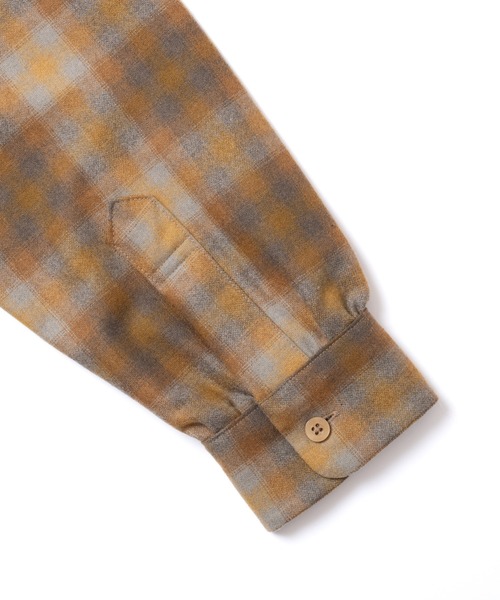 PENDLETON(ペンドルトン)の「尾州産ウールナイロン オープンカラーシャツ(シャツ/ブラウス・メンズ・ベージュ/グレー/レッド/グレー系その他/ブラウン/ホワイト×ブルー/レッド系その他・LARGE/MEDIUM/SMALL)」の14枚目の写真