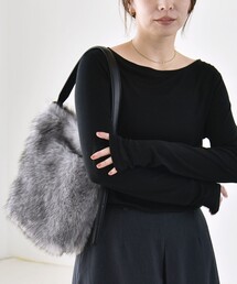 quaranciel:〈手洗い可能〉ウール ミックス シアー ボートネック プルオーバー