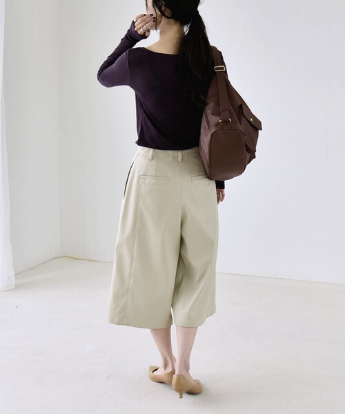 quaranciel(カランシエル)の「quaranciel:〈手洗い可能〉ウール ミックス シアー ボートネック プルオーバー(Tシャツ/カットソー・レディース・グレー/ホワイト/ブラック/パープル・38/40)」の15枚目の写真