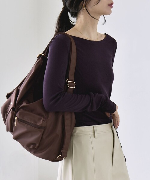 quaranciel(カランシエル)の「quaranciel:〈手洗い可能〉ウール ミックス シアー ボートネック プルオーバー(Tシャツ/カットソー・レディース・グレー/ホワイト/ブラック/パープル・38/40)」の19枚目の写真
