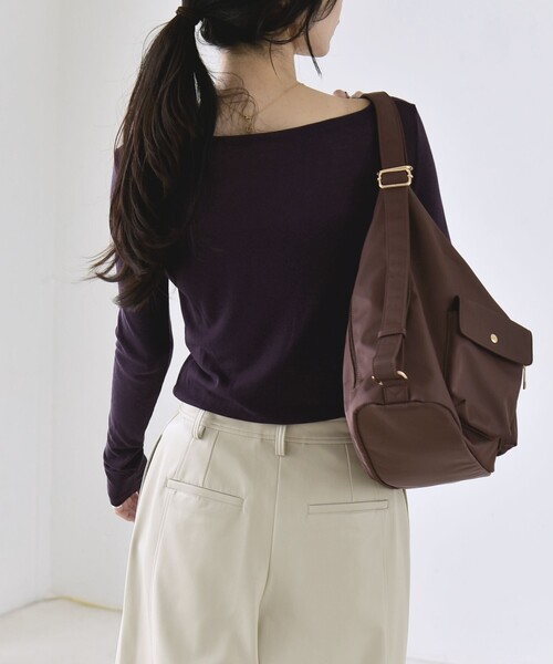 quaranciel(カランシエル)の「quaranciel:〈手洗い可能〉ウール ミックス シアー ボートネック プルオーバー(Tシャツ/カットソー・レディース・グレー/ホワイト/ブラック/パープル・38/40)」の20枚目の写真