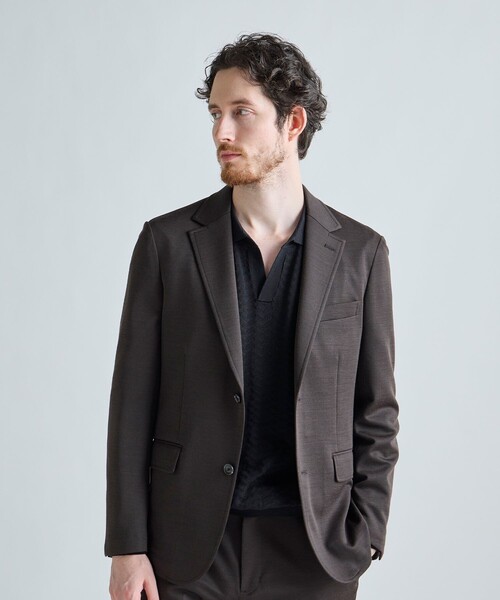 MEN'S BIGI（メンズビギ）の「《別注》COLE HAAN 14G変形ヘリンボンジャカードニットスキッパーポロ（ニット/セーター・メンズ・ブラック/ブラウン・01/03/02）」の22枚目の写真