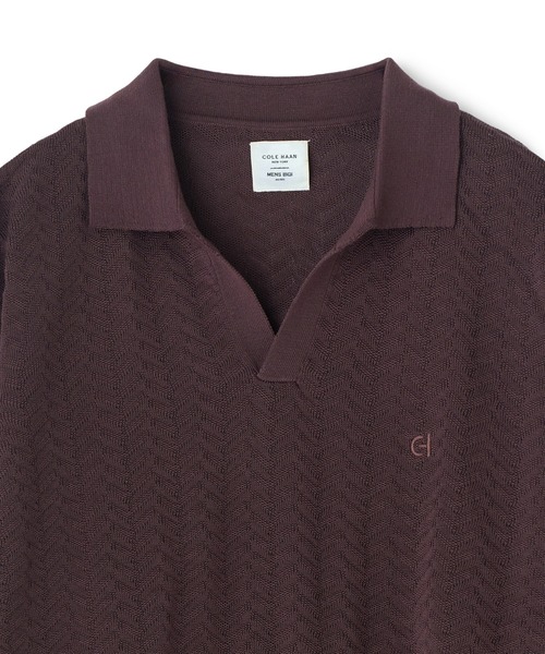 MEN'S BIGI（メンズビギ）の「《別注》COLE HAAN 14G変形ヘリンボンジャカードニットスキッパーポロ（ニット/セーター・メンズ・ブラック/ブラウン・01/03/02）」の10枚目の写真