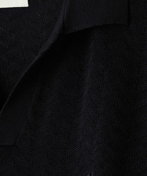 MEN'S BIGI（メンズビギ）の「《別注》COLE HAAN 14G変形ヘリンボンジャカードニットスキッパーポロ（ニット/セーター・メンズ・ブラック/ブラウン・01/03/02）」の14枚目の写真