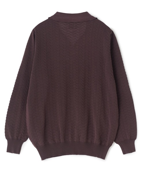 MEN'S BIGI（メンズビギ）の「《別注》COLE HAAN 14G変形ヘリンボンジャカードニットスキッパーポロ（ニット/セーター・メンズ・ブラック/ブラウン・01/03/02）」の17枚目の写真