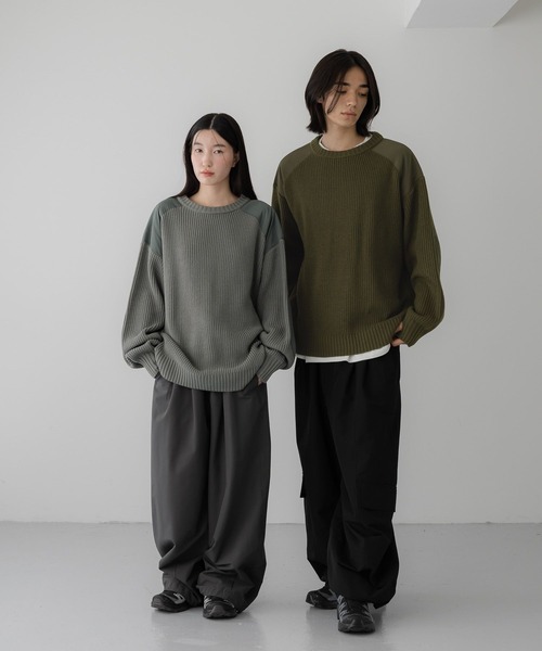 LOWRYS FARM(ローリーズファーム)の「【LFM(U)】コマンドニットクルーネック 1067154(ニット/セーター・メンズ・カーキ/ブラック/グレー・MEDIUM/LARGE)」の17枚目の写真
