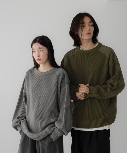 LOWRYS FARM(ローリーズファーム)の「【LFM(U)】コマンドニットクルーネック 1067154(ニット/セーター・メンズ・カーキ/ブラック/グレー・MEDIUM/LARGE)」の18枚目の写真
