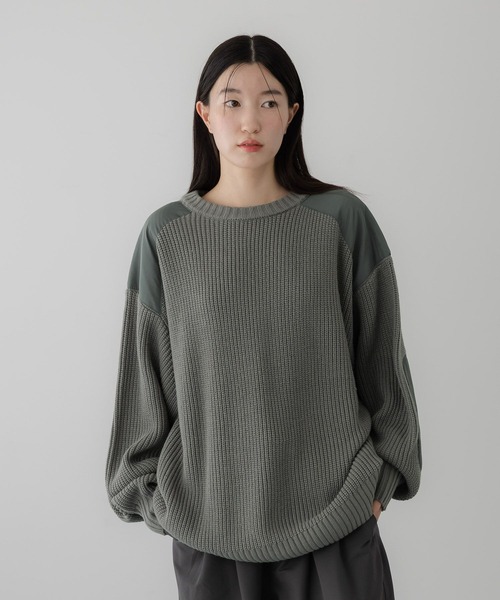 LOWRYS FARM(ローリーズファーム)の「【LFM(U)】コマンドニットクルーネック 1067154(ニット/セーター・メンズ・カーキ/ブラック/グレー・MEDIUM/LARGE)」の22枚目の写真