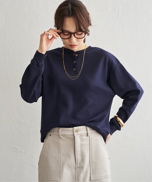 ikka(イッカ)の「パイナップルガゼットプルオーバー(Tシャツ/カットソー・レディース・オフホワイト/ネイビー/グレー・M/L)」の3枚目の写真