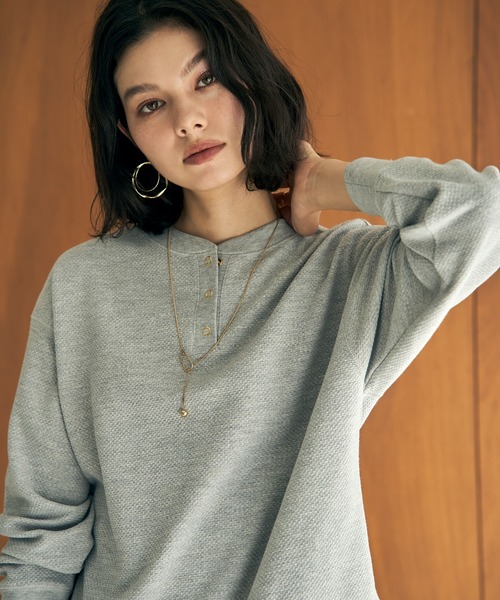 ikka(イッカ)の「パイナップルガゼットプルオーバー(Tシャツ/カットソー・レディース・オフホワイト/ネイビー/グレー・M/L)」の5枚目の写真