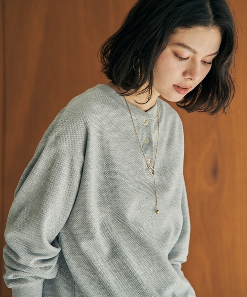 ikka(イッカ)の「パイナップルガゼットプルオーバー(Tシャツ/カットソー・レディース・オフホワイト/ネイビー/グレー・M/L)」の6枚目の写真