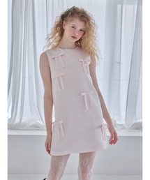 etre loin（エトルワン）の「Many ribbon satin mini dress   メニーリボンサテンミニワンピース（ドレス）」
