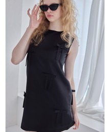 etre loin（エトルワン）の「Many ribbon satin mini dress   メニーリボンサテンミニワンピース（ドレス）」