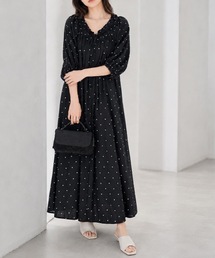 Muffiny（マフィニー）の「リボンネック ギャザーワンピース【Indian Cotton】（ワンピース）」