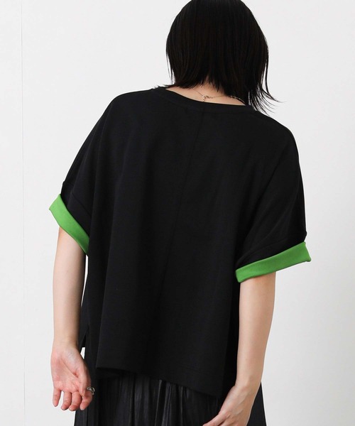 Gready Brilliant(グレディブリリアン)の「リバークロスクルー5分袖(Tシャツ/カットソー・レディース・ブラック/ブラウン・FREE)」の17枚目の写真