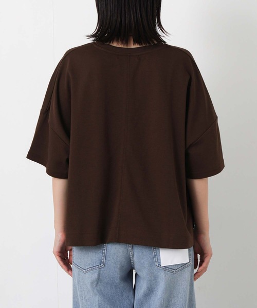 Gready Brilliant(グレディブリリアン)の「リバークロスクルー5分袖(Tシャツ/カットソー・レディース・ブラック/ブラウン・FREE)」の8枚目の写真