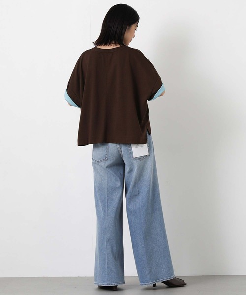 Gready Brilliant(グレディブリリアン)の「リバークロスクルー5分袖(Tシャツ/カットソー・レディース・ブラック/ブラウン・FREE)」の21枚目の写真