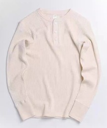 ampm（エーエムピーエム）の「ワッフルヘンリーネックロングスリーブTシャツ長袖（Tシャツ/カットソー）」