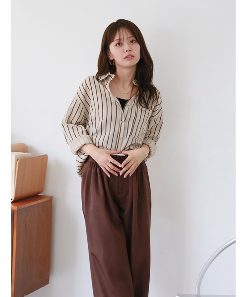 fifth(フィフス)の「マルチストライプルーズフィットシャツ(シャツ/ブラウス・レディース・ブルー/ピンク/ホワイト/ベージュ・M)」の9枚目の写真
