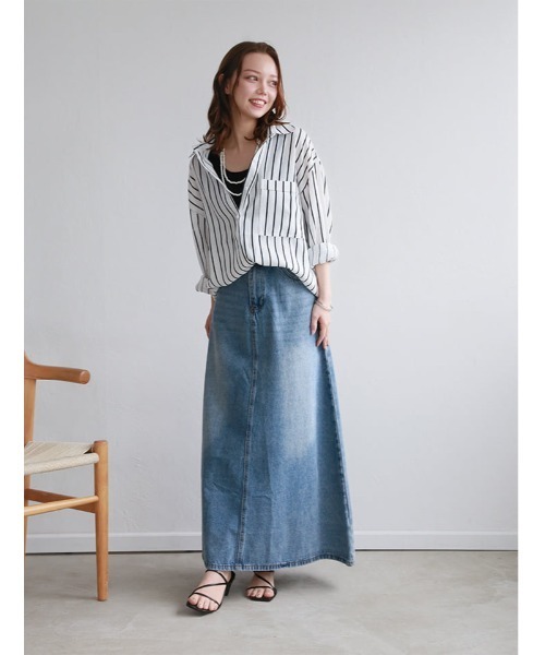 fifth(フィフス)の「マルチストライプルーズフィットシャツ(シャツ/ブラウス・レディース・ブルー/ピンク/ホワイト/ベージュ・M)」の21枚目の写真