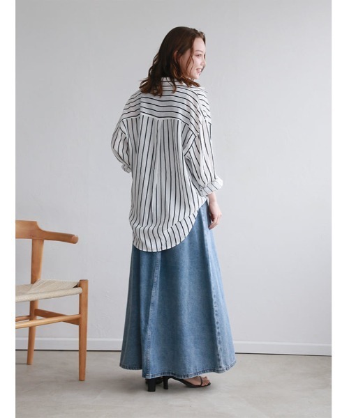 fifth(フィフス)の「マルチストライプルーズフィットシャツ(シャツ/ブラウス・レディース・ブルー/ピンク/ホワイト/ベージュ・M)」の22枚目の写真