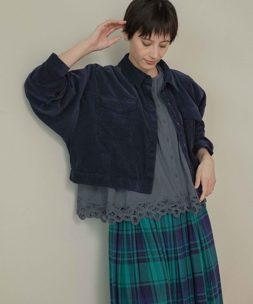 studio CLIP（スタディオクリップ）の「《natural by clip》シャツコールユルシャツ（シャツ/ブラウス・レディース・ダークブラウン/ネイビー・FREE）」の14枚目の写真