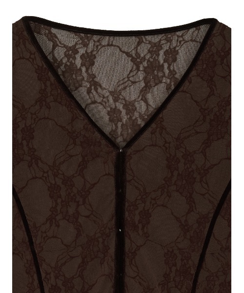 Ameri(アメリ)の「SHEER FLOCKY ROUND HEM TOPS(Tシャツ/カットソー・レディース・ブラック/ブラウン・MEDIUM/SMALL)」の3枚目の写真