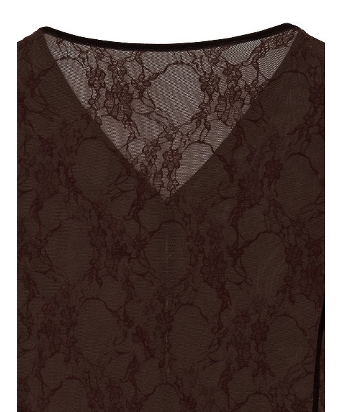 Ameri(アメリ)の「SHEER FLOCKY ROUND HEM TOPS(Tシャツ/カットソー・レディース・ブラック/ブラウン・MEDIUM/SMALL)」の8枚目の写真