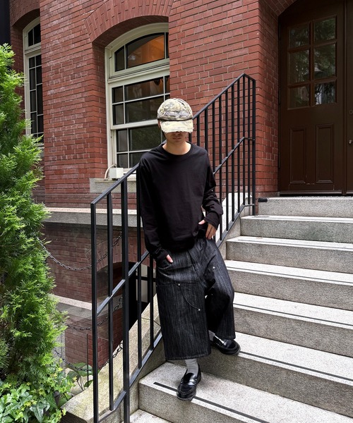 kutir(クティール)の「SOLID CROPPED LONG TSHIRT/無地クロップドロンT(Tシャツ/カットソー・メンズ・カーキ/ボルドー/ブラック/ブラック系その他2/ブラック系/杢グレー/オフホワイト・LARGE/SMALL/MEDIUM)」の21枚目の写真
