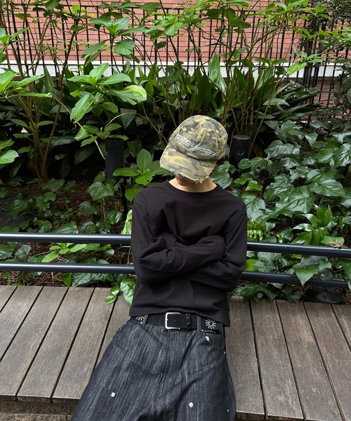 kutir(クティール)の「SOLID CROPPED LONG TSHIRT/無地クロップドロンT(Tシャツ/カットソー・メンズ・カーキ/ボルドー/ブラック/ブラック系その他2/ブラック系/杢グレー/オフホワイト・LARGE/SMALL/MEDIUM)」の16枚目の写真