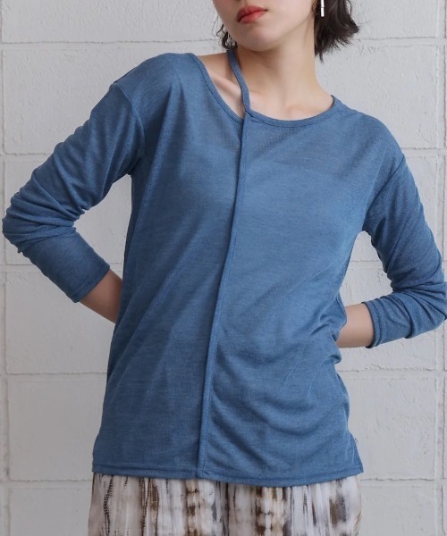 Bou Jeloud(ブージュルード)の「スラブシアーデザインプルオーバー(Tシャツ/カットソー・レディース・ブラウン/ライトグレー/ブラック/ブルー・MEDIUM)」の4枚目の写真