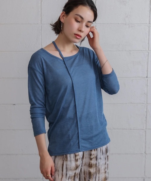 Bou Jeloud(ブージュルード)の「スラブシアーデザインプルオーバー(Tシャツ/カットソー・レディース・ブラウン/ライトグレー/ブラック/ブルー・MEDIUM)」の7枚目の写真