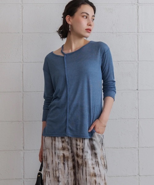 Bou Jeloud(ブージュルード)の「スラブシアーデザインプルオーバー(Tシャツ/カットソー・レディース・ブラウン/ライトグレー/ブラック/ブルー・MEDIUM)」の11枚目の写真