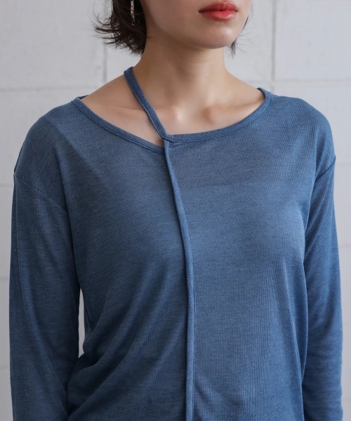 Bou Jeloud(ブージュルード)の「スラブシアーデザインプルオーバー(Tシャツ/カットソー・レディース・ブラウン/ライトグレー/ブラック/ブルー・MEDIUM)」の14枚目の写真