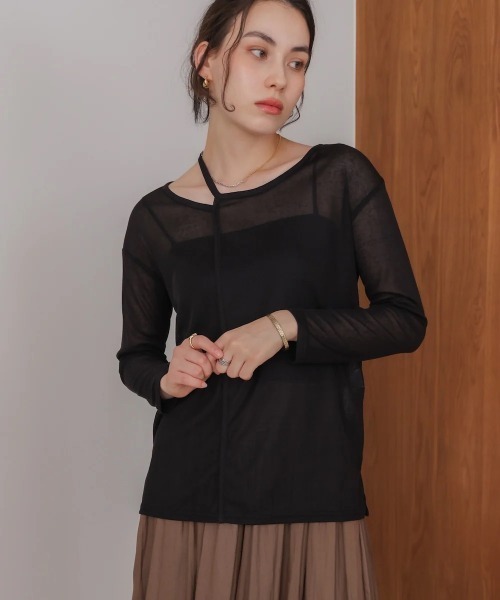 Bou Jeloud(ブージュルード)の「スラブシアーデザインプルオーバー(Tシャツ/カットソー・レディース・ブラウン/ライトグレー/ブラック/ブルー・MEDIUM)」の18枚目の写真