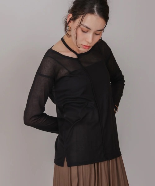 Bou Jeloud(ブージュルード)の「スラブシアーデザインプルオーバー(Tシャツ/カットソー・レディース・ブラウン/ライトグレー/ブラック/ブルー・MEDIUM)」の19枚目の写真