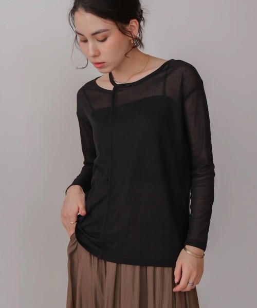 Bou Jeloud(ブージュルード)の「スラブシアーデザインプルオーバー(Tシャツ/カットソー・レディース・ブラウン/ライトグレー/ブラック/ブルー・MEDIUM)」の22枚目の写真
