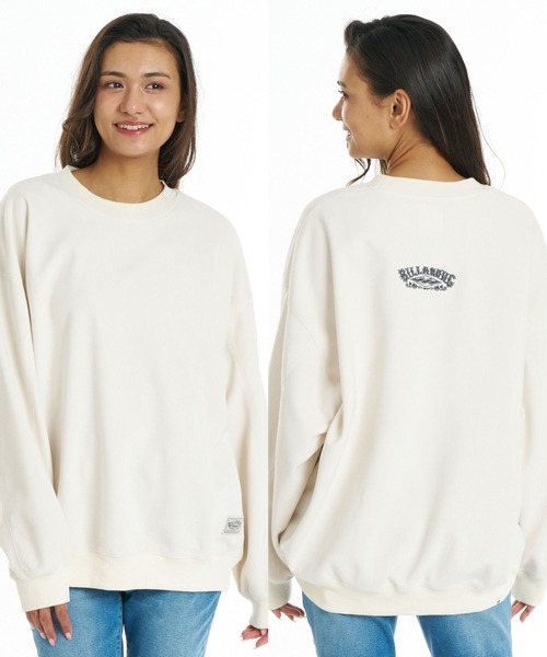 BILLABONG（ビラボン）の「BILLABONG ウィメンズ SUEDE LIKE BONDING FLEECE CREW トレーナー 【2026年秋冬モデル】/ビラボンスウェードライクスウェット（スウェット・レディース・ホワイト/ブルー系その他/オフホワイト・MEDIUM）」の2枚目の写真